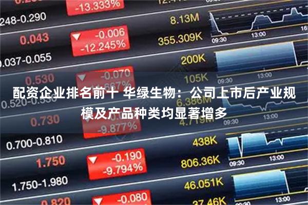 配资企业排名前十 华绿生物：公司上市后产业规模及产品种类均显著增多